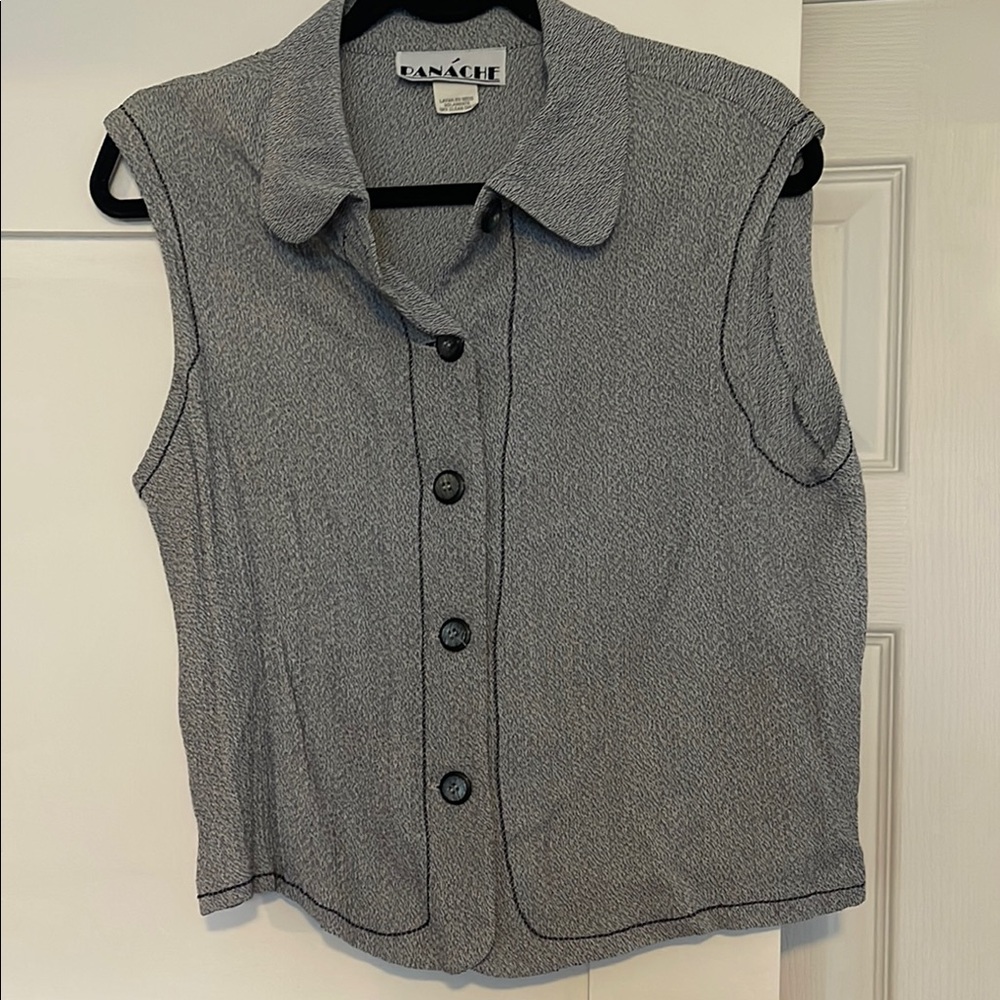 Vintage Panache Gray/blue Sleeveless Women's Top